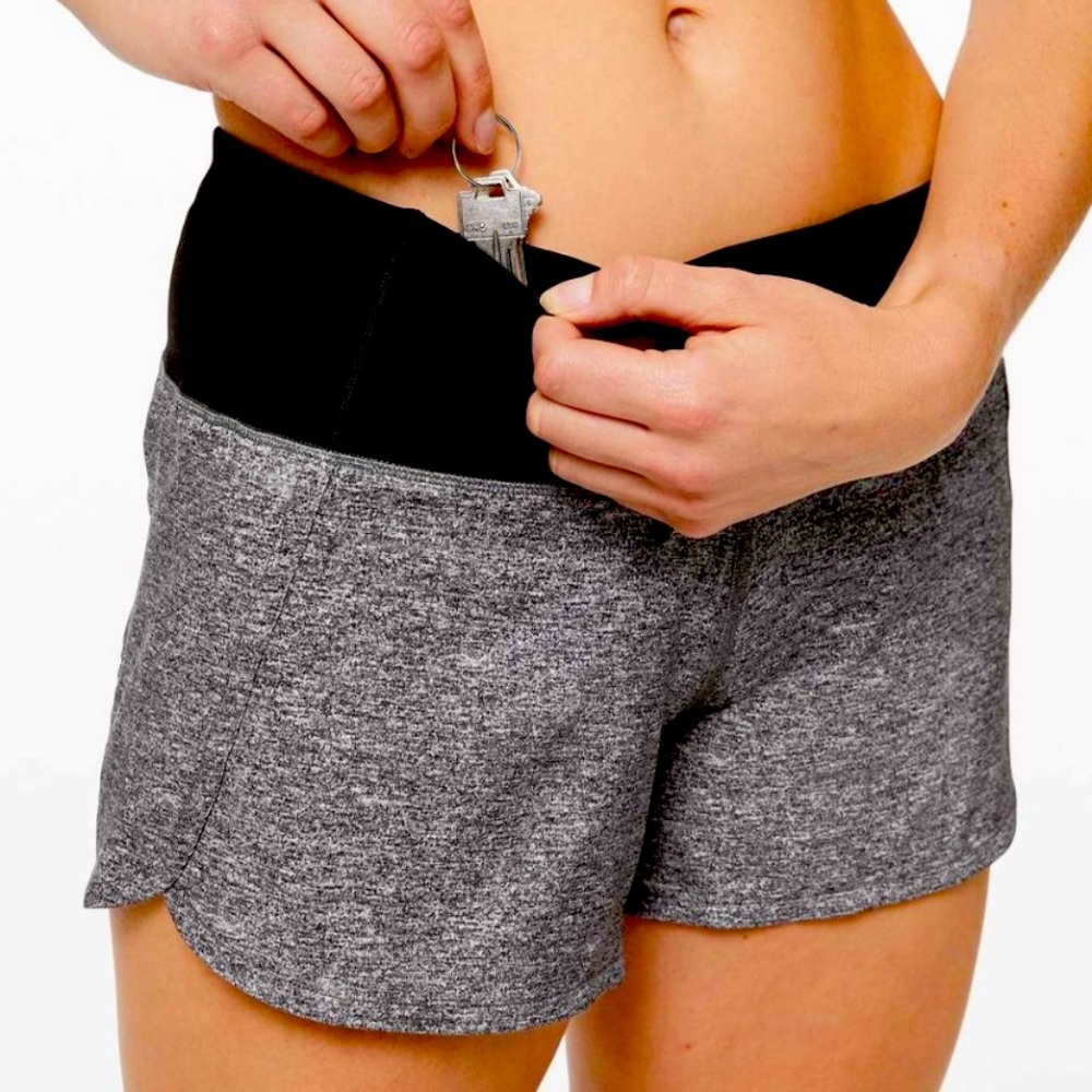 Lululemon Run Times Short Heathered Lux Multi Black Gray 6